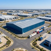 Atelier moderne de grande envergure en structure métallique préfabriquée pour l'assemblage automobile