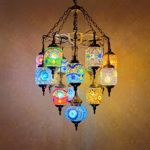 Địa Trung Hải Retro phòng khách cafe Đèn chùm Thổ Nhĩ Kỳ lãng mạn trần ánh sáng phong cách dân tộc khảm nhiều đầu mặt dây đèn - Product Image 6
