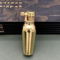 Briquet à kérosène intégré en laiton Jiaxin avec levier de levitation, mini, rétro, à glissière latérale, fait main, à vis, moderne, minimaliste, à roue