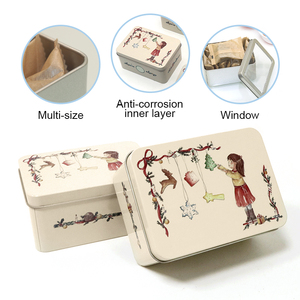 Hộp Thiếc Giáng Sinh Bằng Kim Loại Nhỏ Hình Vuông Bánh Quy Hình Chữ Nhật Đóng Gói Thực Phẩm In Theo Yêu Cầu - Product Image 3