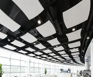 Panel de sonido divisorio, decoración Interior de techo de fibra de vidrio
