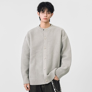 Maglione Invernale da Uomo JUVEN, Cardigan a Collo Alto con Bottoni Coperti, Stile Americano, Maniche Lunghe, Antirughe, in Maglia Spessa - Product Image 2