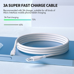 ESEEKGO G-11A Cable de Datos USB a Micro USB de 3.3FT/1M, Cable de Carga para Computadora y Dispositivos Móviles, Color Blanco - Product Image 4