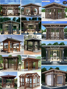 एल्यूमीनियम मिश्र धातु जलरोधक न्यूनतम विरोधी जंग अनुकूलन योग्य बड़े पैमाने पर शानदार आउटडोर आंगन सनशेड मंडप - Product Image 6