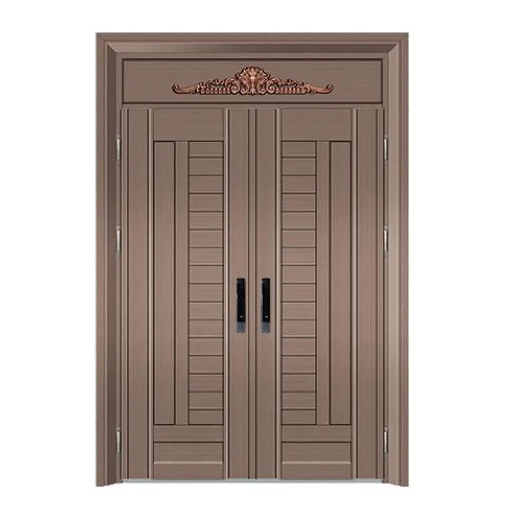 Security Luxury Fireproof Metal Entry Door Commercial Building Steel Entry Door Stainless Steel Door Design