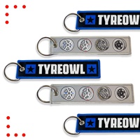 Llavero de tela personalizado con logotipo bordado, diseño de fabricación de calidad a buen precio, llavero tejido tipo Jet Tag