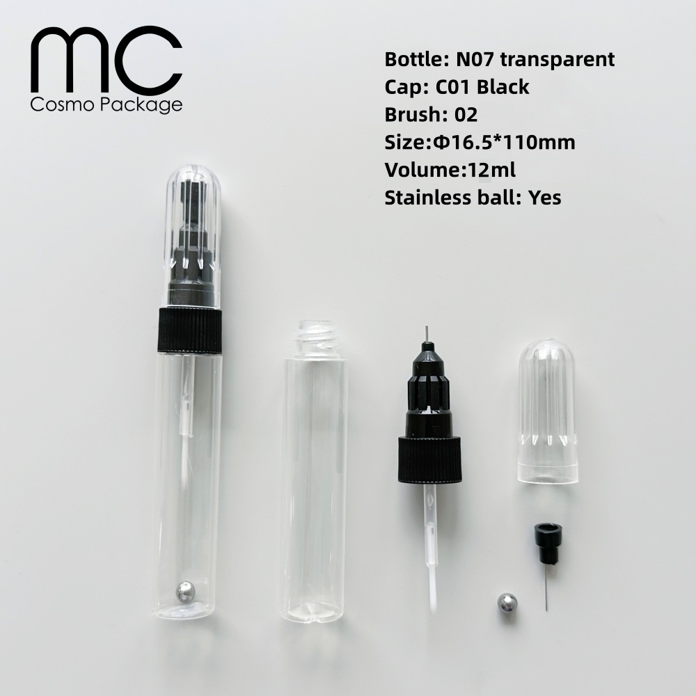 Bottiglia Trasparente N07 + Tappo Nero C01 + Sfera