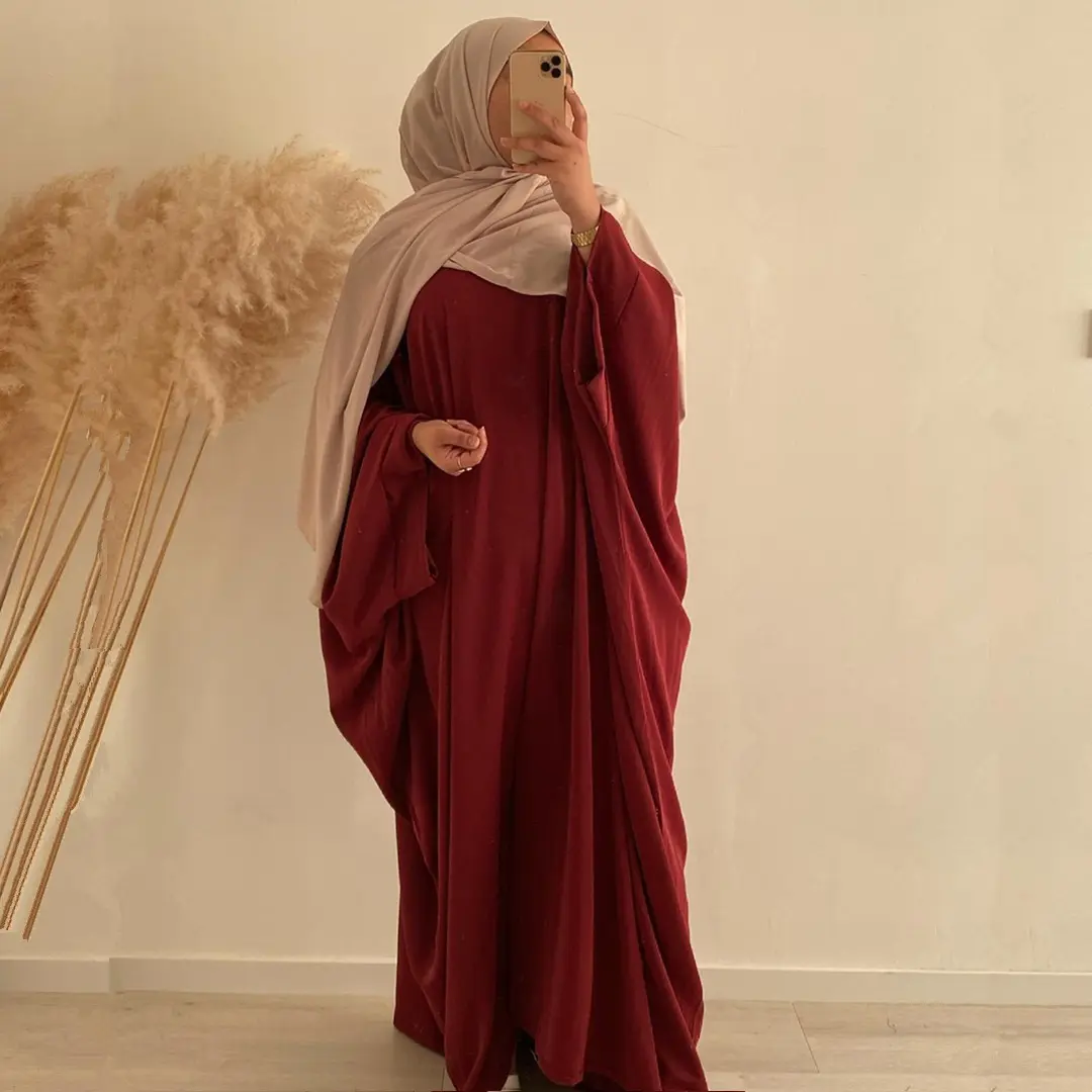 عبايات خليجي ضيقة بنمط الفراشة العادي للبيع بالجملة فستان إسلامي نسائي في دبي