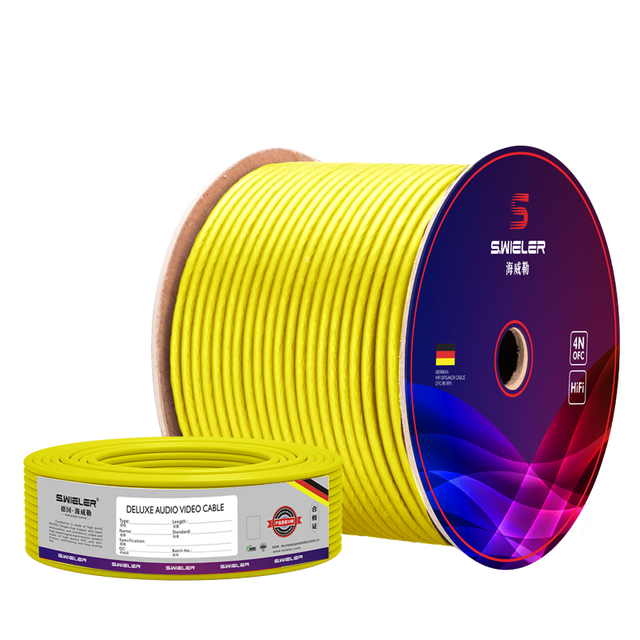 2-Conductor 24AWG Low Noise Brown Yellow Flexible Jacket Copper Hifi DMX XLR Cable Speaker Wire Roll Bulk Microphone Cable 100m