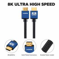 Câble 8K Ultra HD 3D 4K 2160P HDR 120Hz 48Gbps HDCP 2.2 avec gaine en PVC plaqué or pour moniteur, projecteur, ordinateur, téléviseur HD