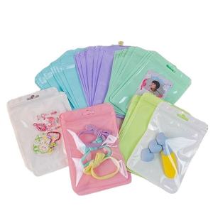 Sac imprimé sérigraphié avec fermeture éclair perlée couleur macaron, résistant à l'humidité, pour emballage cadeau, bijoux, bonbons, couleurs <span class=keywords><strong>pastel</strong></span> douces - Product Image 2