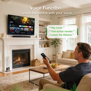 Télécommande de remplacement compatible avec les téléviseurs intelligents Fire TCL Lite avec commande vocale pour les téléviseurs Insignia <span class=keywords><strong>Pioneer</strong></span> Hisense <span class=keywords><strong>4K</strong></span> Cube Stick - Product Image 3