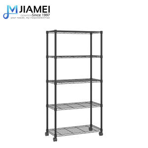 Nouvelle étagère métallique mobile à 5 niveaux, prix <span class=keywords><strong>direct</strong></span> usine 2026, unité de rangement robuste en fil métallique, étagère de stockage métallique - Product Image 2