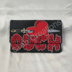 Sac à main de mode pochette perlée élégant pour femmes avec matériau en toile brodé perles de rocaille doux artisanat sac de soirée - Product Image 1