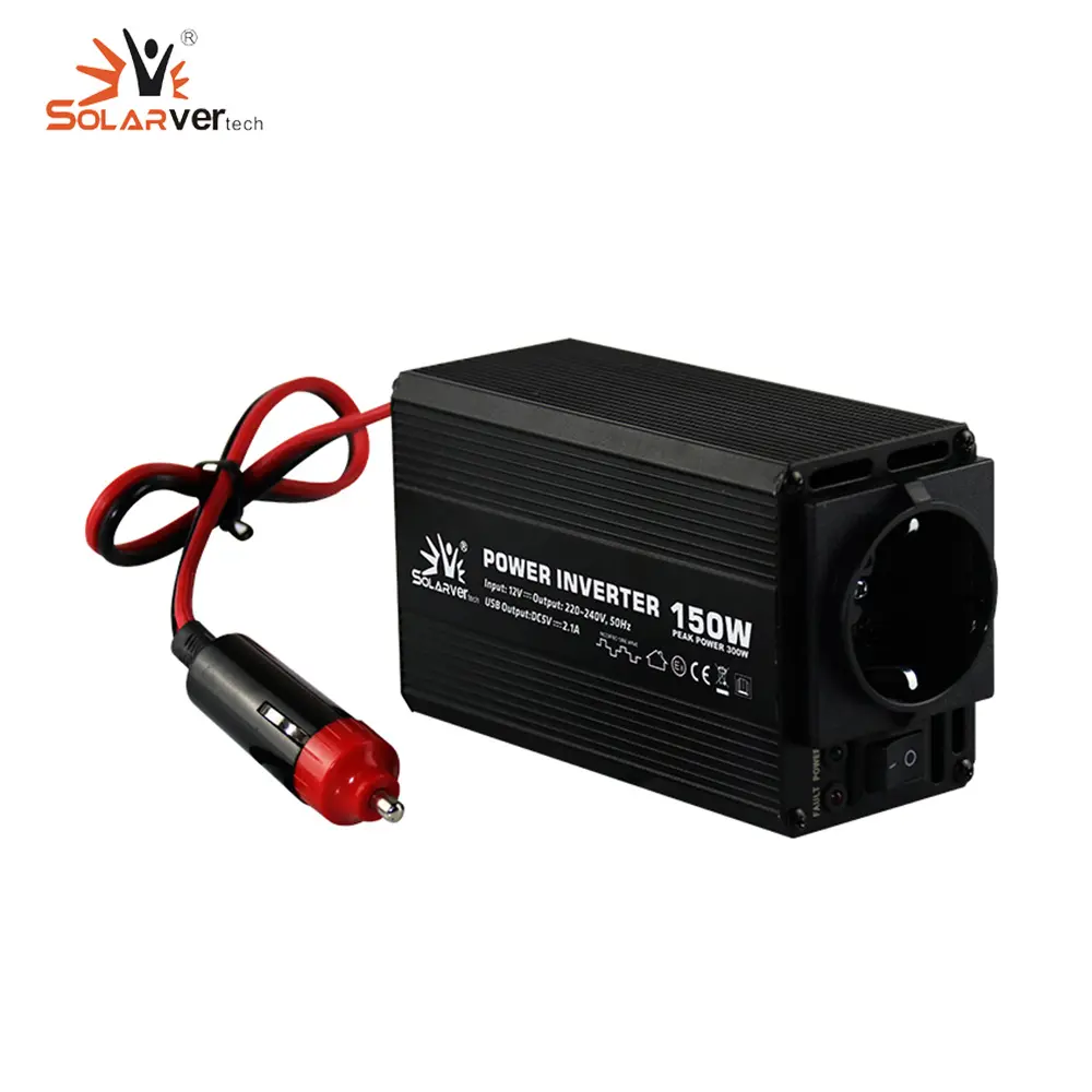 Automotive Power Inverter 150W Power Supply 12V/24V Dc To 220V Ac Adapter Usb Charger 5V 2.1A
