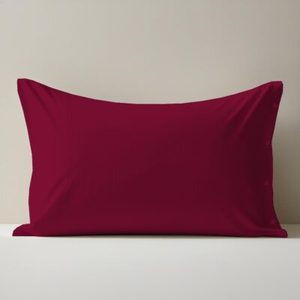 Funda de almohada 100% algodón color burdeos tamaño francés 65x65cm - Product Image 1