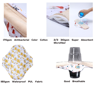 Kit de soins <span class=keywords><strong>post</strong></span>-<span class=keywords><strong>partum</strong></span>, serviettes menstruelles réutilisables, coussinets de maternité en coton biologique, sous-vêtements pour filles, tissu Pul, serviettes hygiéniques pour femmes - Product Image 4
