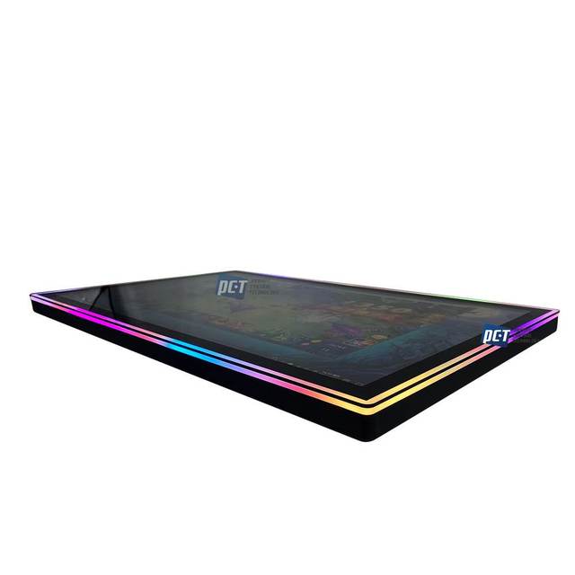 21.5 Inch Colorful RGB LED Lighting Frame Capacitive Touch Screen  Game Monitor for Games With Edge