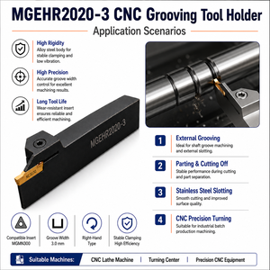 Portautensili per tornio CNC MGEHR2020-3, per inserti in carburo MGMN300, orientamento destro - Product Image 4