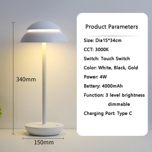 El Yapımı Modern LED Esnek Mantar Masa Lambası Bronz E26 Dokunmatik Kontrol Antik İskandinav Tasarım Ev Otel Restoran Başucu İçin - Product Image 5