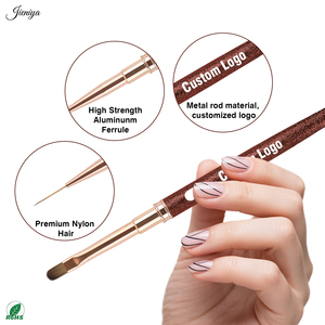 Ensemble <span class=keywords><strong>de</strong></span> pinceaux à ongles en nylon avec manche métallique brillant marron et logo personnalisé, pinceau liner et pinceau gel pour équipement <span class=keywords><strong>de</strong></span> salon - Product Image 5