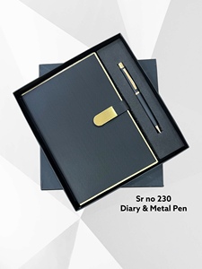 Premium <b>A5</b> PU Hardcover Diary Metal Pen Set 100 Sheets UV Printed <b>Notebook</b> for Business Office Stationery Corporate Gifts - Product Image 2