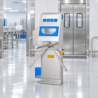 Système de barrière hygiénique avancé avec machine de nettoyage des semelles de chaussures et équipement de désinfection du personnel pour l'industrie alimentaire