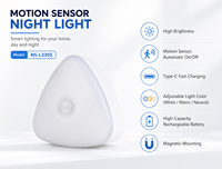 Lampe de nuit à détection de mouvement LED, mini lampe rechargeable par USB pour armoire de chambre à coucher