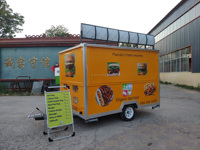 Remorque alimentaire mobile carrée entièrement équipée, chariot de cuisine, remorque de service petit-déjeuner extérieur avec équipement en acier inoxydable