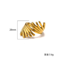 Europe et États-Unis ins niche design sens tendance all-match géométrique bague femme acier titane plaqué or 18 carats main j