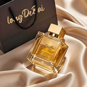 Custom Crimp Perfume Spray <b>Bottle</b> 100ml Perfume Glass <b>Bottle</b> 50ml Clear Square Luxury Empty Perfume <b>Bottle</b> with Gold Lid - Product Image 3