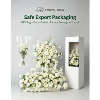 Composition florale de sol de mariage en soie blanche réaliste, faite à la main, pour allée de cérémonie, décoration de luxe