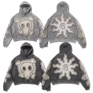 Premium hommes 100% coton Boxy recadrée sweat Streetwear à capuche personnalisable brodé Logo respirant DTG DTF - Product Image 3