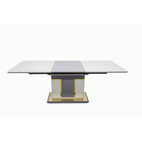 La table à manger de marbre de jambe d'acier inoxydable préside des ensembles de salle à manger