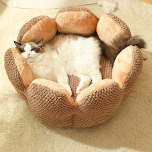 Niche de nid de chat personnalisé Super doux en forme de fleur chaud hiver confortable et lavable coussin de chat maison pour petit chien tapis de chat - Product Image 3