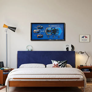 لوحات سيارات رياضية زرقاء بتصميم أصلي حديث مباشرة من المصنع، فن جداري راقي بإطارات خشبية صلبة لغرف الطعام والمعيشة - Product Image 1