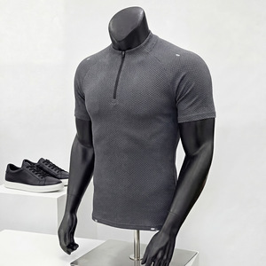 Men's Quarter <b>Zip</b> Sports T <b>Shirt</b> Breathable Knitted Short Sleeve Tee Regular Fit for Gym Outdoor - Product Image 3
