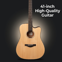 41" Gloss Factory Direct Wholesale Acoustic Guitar-Solid Spruce Top Full Kit (Strings Gig Bag) for Professional Performance