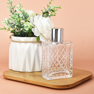 Botella de Perfume Rectangular Moderna de Lujo, 100 ml, Vidrio, Tapa Plateada, Fácil de Abrir, Sellado Hermético, Botella Vacía para Envasado de Perfume <span class=keywords><strong>TAIBO</strong></span> - Product Image 3