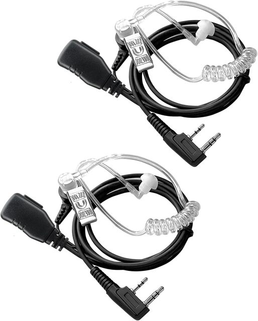 Walkie Talkies Earphone with Mic Pin 2 Two Way Radio K Type Acoustic Tube Earphone for Baofeng Kenwood Retevis 2pcs