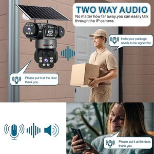 กล้องวงจรปิดไร้สายพลังงานแสงอาทิตย์ Anxinshi ซูม 10 เท่า กล้อง PTZ เสียงสองทาง กล้องรักษาความปลอดภัยพลังงานแสงอาทิตย์ 4G ติดตามการเคลื่อนไหวของมนุษย์ด้วย AI สำหรับภายนอกอาคาร - Product Image 6