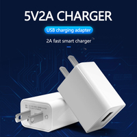 Chargeur mural USB 5V2A en gros, adaptateur secteur, chargeur de voyage pour Samsung, pour iPhone, téléphone portable