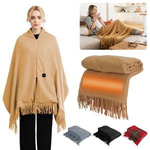 Couverture chauffante USB portable <span class=keywords><strong>sans</strong></span> <span class=keywords><strong>fil</strong></span>, poncho <span class=keywords><strong>chauffant</strong></span>, enveloppe chauffante électrique, écharpe chauffante à porter, lavable - Product Image 1