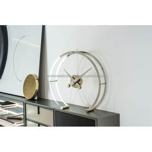 Reloj de Mesa Redondo, Diseño Minimalista Hueco, Decoración de Mesa, Agujas de Cuarzo Analógicas, Producto de Calidad Plateado Hecho en India - Product Image 2