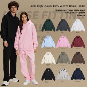 Vente en gros de sweats à capuche unisexes surdimensionnés de 430 g, sans cordon, personnalisés, pour hommes - Product Image 2
