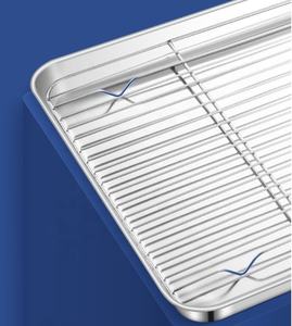 Plaque à pâtisserie avec grille, plaque à pâtisserie en acier inoxydable pour la <span class=keywords><strong>cuisson</strong></span>, non toxique, saine, facile à nettoyer, passe au lave-vaisselle - Product Image 4