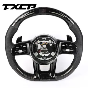 Fit for Mercedes Benz A E S C G Class W205 W204 W212 W211 W213 E300 W218 Old Model New Model LED Carbon Fiber Steering Wheel