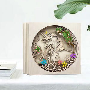 Patrones de animales huecos Artesanías de madera Adornos multicapa Personalizados de una pieza - Product Image 3