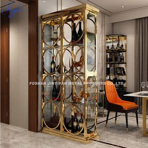 Estante para Botellas de Vino Art Deco de Acero Inoxidable EX622, Impermeable y Duradero, para Decoración Interior de Bares, Cafeterías, Restaurantes y Hoteles - Product Image 1