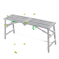Plateforme de travail escamotable et pliable en acier galvanisé, hauteur réglable, capacité de charge 400 kg, verrouillage manuel de sécurité